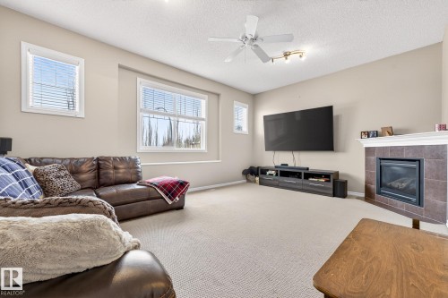 21907 95 Avenue, Edmonton, AB - Indoor Photo Showing Living Room With Fireplace