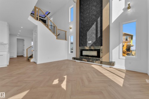 103 28 Street, Edmonton, AB - Indoor Photo Showing Other Room With Fireplace