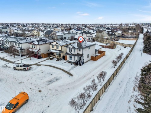 Snowy aerial view featuring a residential view - 4404 150 Avenue, Edmonton, AB - Outdoor