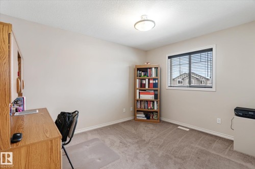 Office area featuring light carpet and a textured ceiling - 66 Nadine Way, St. Albert, AB - Indoor Photo Showing Office