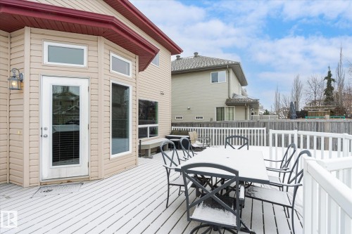 Wooden deck with outdoor dining space - 66 Nadine Way, St. Albert, AB - Outdoor With Deck Patio Veranda With Exterior