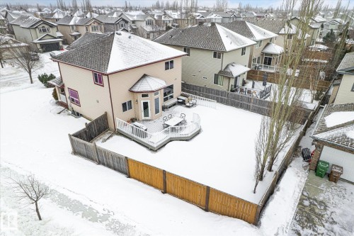 Snowy aerial view featuring a residential view - 66 Nadine Way, St. Albert, AB - Outdoor