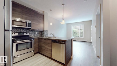 109 2590 Anderson Way Sw, Edmonton, AB - Indoor Photo Showing Kitchen With Stainless Steel Kitchen With Double Sink