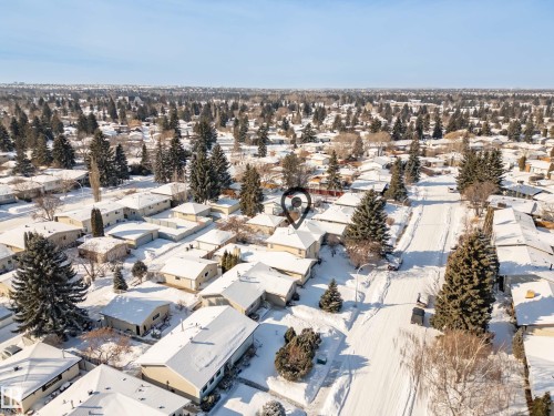 Snowy aerial view with a residential view - 11435 37A Avenue, Edmonton, AB - Outdoor With View