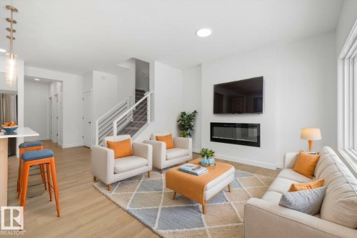 2816 190 Street, Edmonton, AB - Indoor Photo Showing Living Room With Fireplace