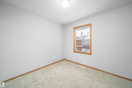 Unfurnished room featuring light carpet and a textured ceiling - 8908 130 Avenue Nw, Edmonton, AB - Indoor Photo Showing Other Room