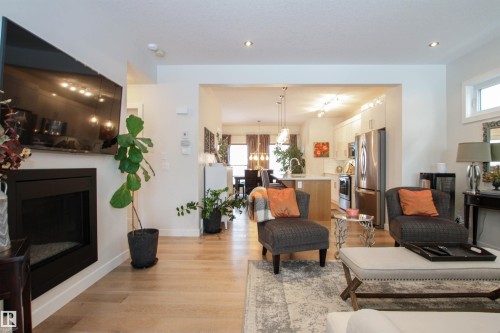 7200 Cardinal Way, Edmonton, AB - Indoor Photo Showing Living Room With Fireplace