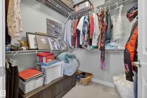 Walk in closet featuring light colored carpet - 44 903 Rutherford Road, Edmonton, AB - Indoor With Storage