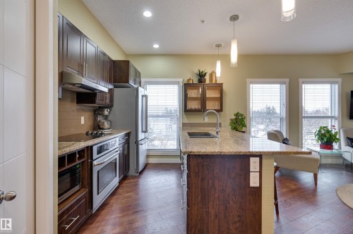 405 10126 144 Street, Edmonton, AB - Indoor Photo Showing Kitchen With Double Sink With Upgraded Kitchen