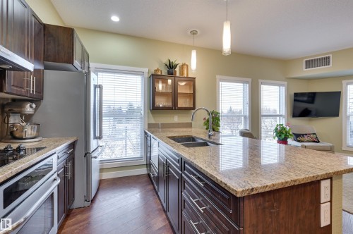 405 10126 144 Street, Edmonton, AB - Indoor Photo Showing Kitchen With Double Sink With Upgraded Kitchen