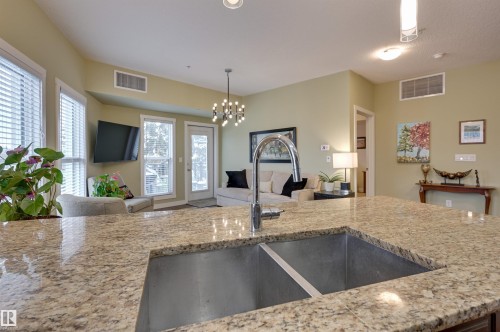 405 10126 144 Street, Edmonton, AB - Indoor Photo Showing Kitchen With Double Sink