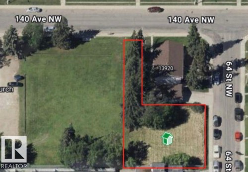 Map of property location with property boundaries highlighted - 13908 64 Street, Edmonton, AB 