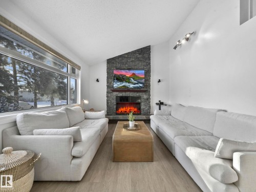 10936 165 Street, Edmonton, AB - Indoor Photo Showing Living Room With Fireplace