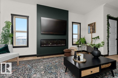 96 Garneau Gate, Spruce Grove, AB - Indoor Photo Showing Living Room With Fireplace