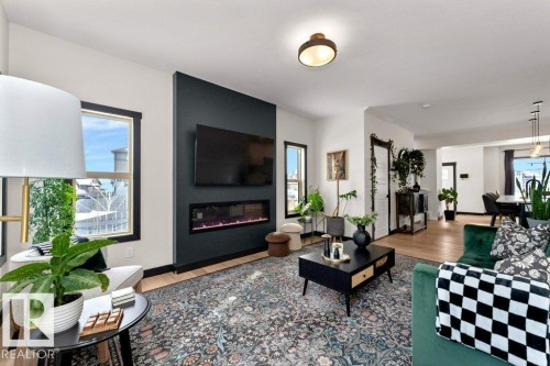 96 Garneau Gate, Spruce Grove, AB - Indoor Photo Showing Living Room With Fireplace