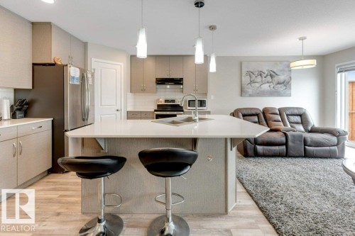 2777 Chokecherry Place, Edmonton, AB - Indoor Photo Showing Kitchen With Stainless Steel Kitchen With Double Sink With Upgraded Kitchen