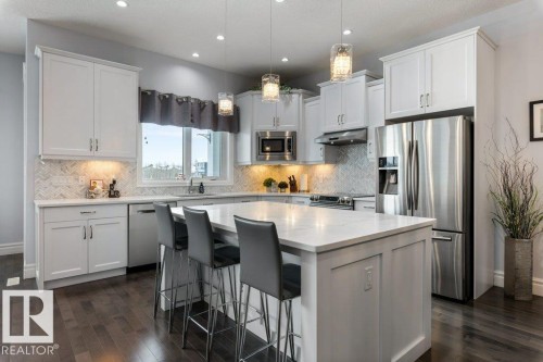 3698 Hummingbird Way, Edmonton, AB - Indoor Photo Showing Kitchen With Upgraded Kitchen