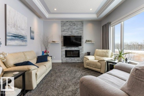 3698 Hummingbird Way, Edmonton, AB - Indoor Photo Showing Living Room With Fireplace