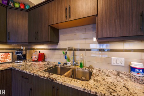 319 10523 123 Street, Edmonton, AB - Indoor Photo Showing Kitchen With Double Sink