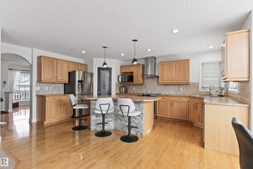 170 Galland Crescent, Edmonton, AB - Indoor Photo Showing Kitchen With Stainless Steel Kitchen With Upgraded Kitchen
