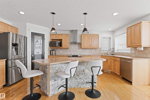 170 Galland Crescent, Edmonton, AB - Indoor Photo Showing Kitchen With Stainless Steel Kitchen With Double Sink With Upgraded Kitchen