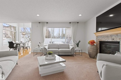 170 Galland Crescent, Edmonton, AB - Indoor Photo Showing Living Room With Fireplace