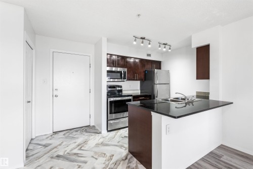 313 270 Mcconachie Drive, Edmonton, AB - Indoor Photo Showing Kitchen With Double Sink
