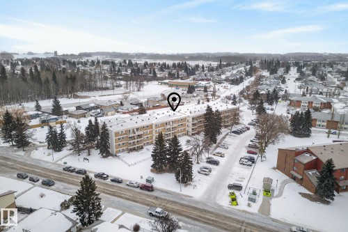 View of snowy aerial view - 307 4608 52 Avenue, Stony Plain, AB - Outdoor With View