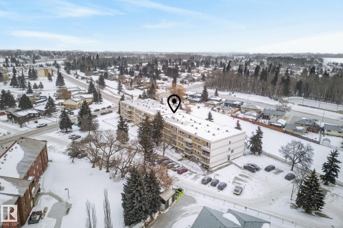 View of snowy aerial view - 307 4608 52 Avenue, Stony Plain, AB - Outdoor With View