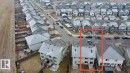 Aerial perspective of suburban area with property parcel outlined - Edmonton, AB  - Outdoor With View 