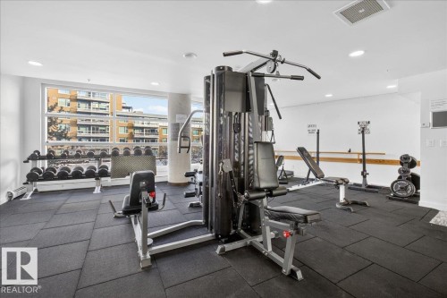 Exercise room featuring recessed lighting - 301 2504 109 Street, Edmonton, AB - Indoor Photo Showing Gym Room