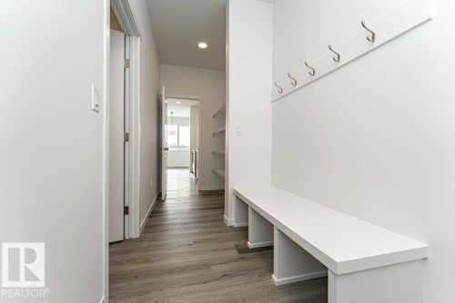 Mudroom featuring recessed lighting and dark wood finished floors - 3790 Wren Loop, Edmonton, AB - Indoor Photo Showing Other Room