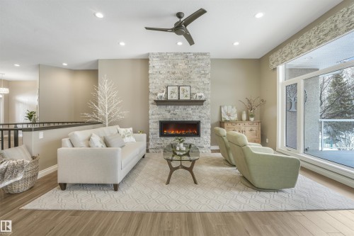 1130 Twin Brooks Point(E), Edmonton, AB - Indoor With Fireplace