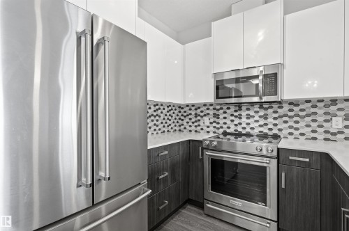 106 812 Welsh Drive, Edmonton, AB - Indoor Photo Showing Kitchen With Stainless Steel Kitchen With Upgraded Kitchen