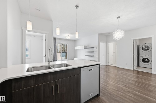 106 812 Welsh Drive, Edmonton, AB - Indoor Photo Showing Kitchen With Double Sink