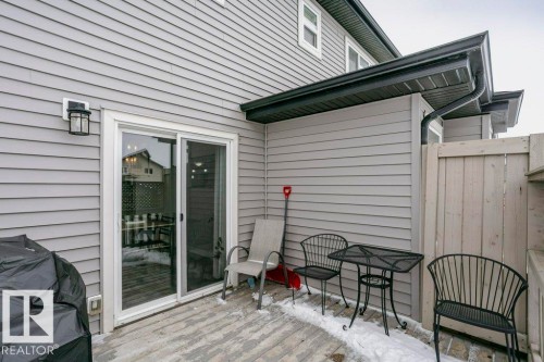 Wooden terrace with grilling area - 6710 Cardinal Road, Edmonton, AB - Outdoor With Deck Patio Veranda With Exterior