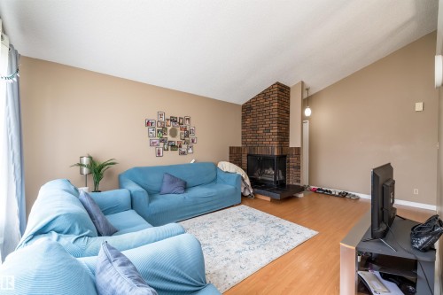 3620 42A Avenue, Edmonton, AB - Indoor Photo Showing Living Room With Fireplace