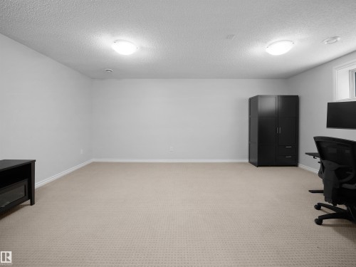 Basement with light carpet and a textured ceiling - 1716 64 Street, Edmonton, AB - Indoor