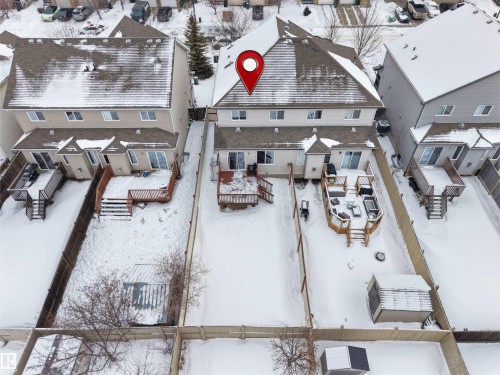 Snowy aerial view with a residential view - 1716 64 Street, Edmonton, AB - Outdoor