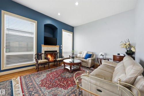 1526 Haswell Close, Edmonton, AB - Indoor Photo Showing Living Room With Fireplace