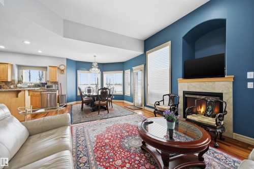 1526 Haswell Close, Edmonton, AB - Indoor Photo Showing Living Room With Fireplace