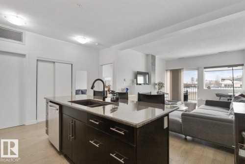 408 11203 103A Avenue, Edmonton, AB - Indoor Photo Showing Kitchen With Double Sink With Upgraded Kitchen