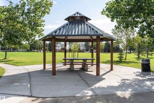 View of home's community with a gazebo and a patio area - 18507 92 Avenue, Edmonton, AB - Outdoor