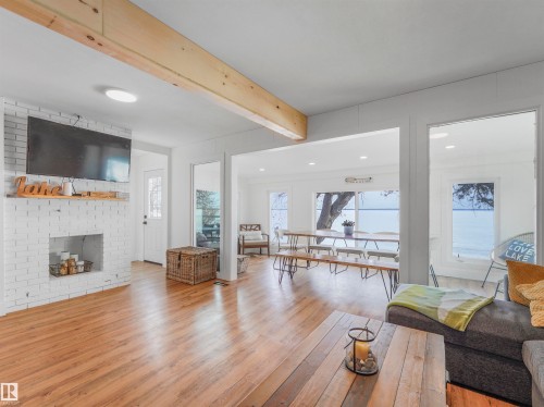 809 8 Street, Rural Lac Ste. Anne County, AB - Indoor Photo Showing Living Room With Fireplace