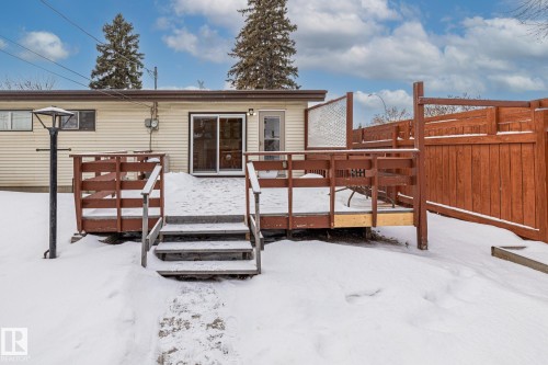 Back of the house with a wooden deck - 10971 157 Street, Edmonton, AB - Outdoor