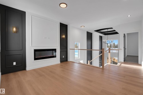 34 Grayson Green, Stony Plain, AB - Indoor Photo Showing Living Room With Fireplace