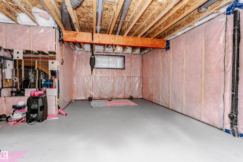 View of unfinished below grade area - 7322 Chivers Crescent, Edmonton, AB - Indoor Photo Showing Basement