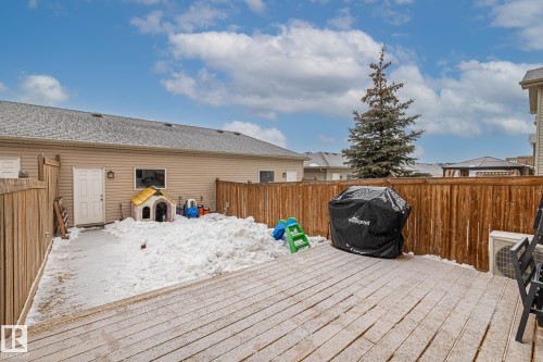 Wooden terrace featuring a grill and a fenced backyard - 1315 Chappelle Boulevard, Edmonton, AB - Outdoor With Deck Patio Veranda