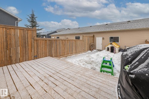 Wooden terrace featuring a fenced backyard - 1315 Chappelle Boulevard, Edmonton, AB - Outdoor With Deck Patio Veranda With Exterior