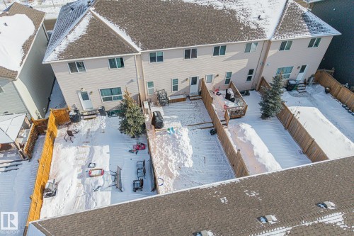 View of snowy aerial view - 1315 Chappelle Boulevard, Edmonton, AB - Outdoor With Deck Patio Veranda